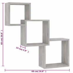VidaXL 800274 scaffale Legno Grigio - Vista aggiuntiva 6