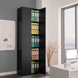 Armadio per Ufficio Nero 60x32x190 cm in Legno Multistrato Vidaxl 4036
