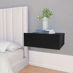 Set 2 Comodini da Camera da Letto, Tavolini da notte Pensili Neri 40x30x15 cm in Truciolato Vidaxl