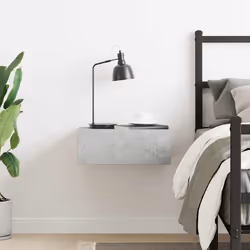 vidaXL Comodino Pensile Grigio Cemento 40x30x15cm in Legno Multistrato - Vista aggiuntiva 3