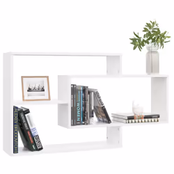 vidaXL Mensole a Muro Bianche 104x20x58,5 cm in Legno Multistrato - Vista aggiuntiva 3