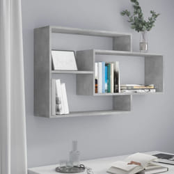Shelves library shelf in modern living room study office wall cm various colors colore : cemento