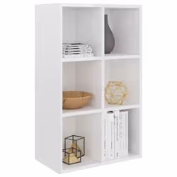 vidaXL Libreria/Credenza Bianco Lucido 66x30x98 cm Legno Multistrato - Vista aggiuntiva 3