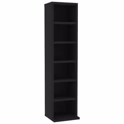 vidaXL Mobile Porta CD Nero 21x20x88 cm in Legno Multistrato - Vista aggiuntiva 2