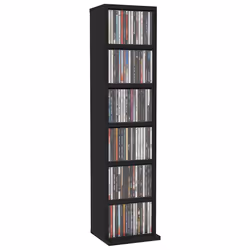 vidaXL Mobile Porta CD Nero 21x20x88 cm in Legno Multistrato - Vista aggiuntiva 3