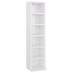 Mobile Porta CD Bianco Lucido 21x20x88 cm in Legno Multistratocod mxl 73095