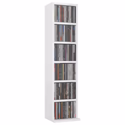 Mobile Porta CD Bianco Lucido 21x20x88 cm in Legno Multistratocod mxl 73095