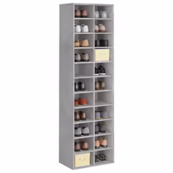 vidaXL Scarpiera Grigio Cemento 54x34x183 cm in Truciolato - Vista aggiuntiva 3