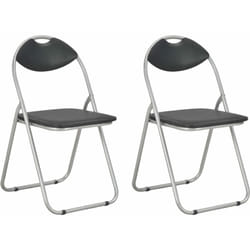 2 pz Sedie da Pranzo Pieghevoli, Sedie da Cucina Moderne Nere in Similpelle Vidaxl