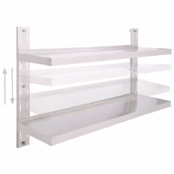 vidaXL Mensola a Sospensione a 2 Livelli in Acciaio Inox 120x30 cm - Vista aggiuntiva 3