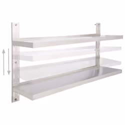 vidaXL Mensola a Sospensione a 2 Livelli in Acciaio Inox 150x30 cm - Vista aggiuntiva 3
