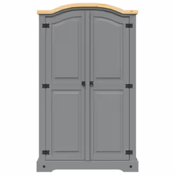 Armadio in Legno di Pino Messicano Corona 2 Ante Grigiocod mxl 82234