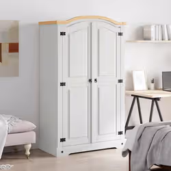 VidaXL 282620 armadio/guardaroba per camera da letto 1 ripiani 2 porta/porte Bianco - Vista aggiuntiva 2