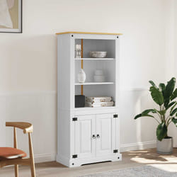 vidaXL Credenza in Legno di Pino Messicano Corona Bianco 80x40x170 cm