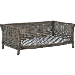 Letto per Cani, Cesta per Cani con Cuscino Grigio 90x54x35 cm Salice Naturale Vidaxl 1030