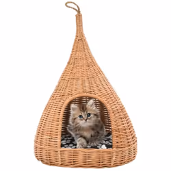 Con questa cesta per gatti fatta a mano, i vostri gatti potranno graffiare e rilassarsi a proprio piacimento. Grazie al suo d ...
