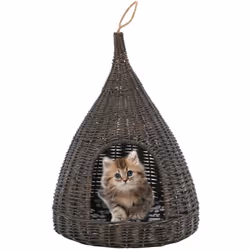Con questa cesta per gatti fatta a mano, i vostri gatti potranno graffiare e rilassarsi a proprio piacimento. Grazie al suo d ...