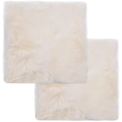 Cuscini per Sedie 2 pz, Comodo cuscino per sgabello Bianco 40x40cm in Vera Pelle di Montone Vidaxl 8979