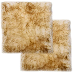 Cuscini Sedie2 pz, Comodo cuscino per sgabello Melange Marrone 40x40cm Vera Pelle di Montone Vidaxl 6042