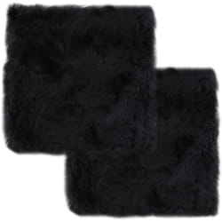 Cuscini Sedie2 pz, Comodo cuscino per sgabello Grigio Scuro 40x40cm Vera Pelle di Montone Vidaxl 1063