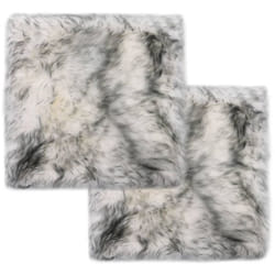Cuscini Sedie2 pz, Comodo cuscino per sgabello Melange Grigio Scuro 40x40cm Pelle di Montone Vidaxl 2143