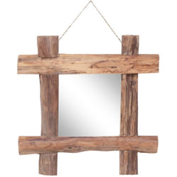 Vidaxl - Specchio con Tronchi Naturale 50x50 cm in Teak di Recupero
