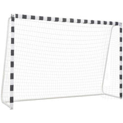 Vidaxl - Porta da Calcio 300x200x90 cm in Metallo Bianco e Nero 92062