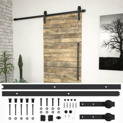Kit di Binari per Porte Scorrevoli skien 200 cm Acciaio Nero Vidaxl 70353