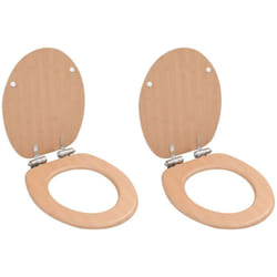 Copriwater 2 pz con Chiusura Ammortizzata in MDF Bamboo vidaXL 1643
