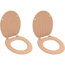 Vidaxl - Tavolette wc con Coperc2 pz in mdf Design Bambù 26725