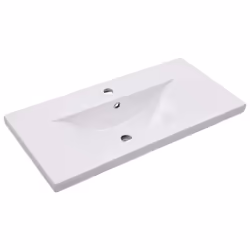vidaXL Lavabo da Incasso 81x39,5x18,5 cm in Ceramica Bianco - Vista aggiuntiva 2