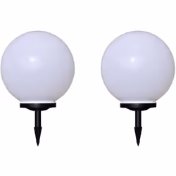 Questo set di lampade solari LED composto da 2 unità, viene fornito completo di tubo, picchetto di terra, batteria ricaricabi ...