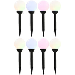 Lampade Solari da Esterno 8 pz led Sferiche 15 cm rgb