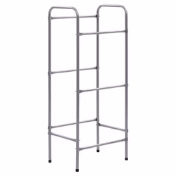 vidaXL Supporto con Ripiani per 3 Casse Argento 50x33x116 cm Acciaio - Vista aggiuntiva 2