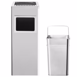 Pattumiera con Posacenere da Albergo 36 L Acciaio Inox cod mxl 127614 - Vista aggiuntiva 2