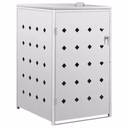 vidaXL Copribidone per Spazzatura Singolo 240 L in Acciaio Inox - Vista aggiuntiva 2