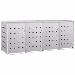 vidaXL Copribidone per Spazzatura Quadruplo 240 L in Acciaio Inox - Vista aggiuntiva 2
