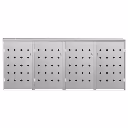 vidaXL Copribidone per Spazzatura Quadruplo 240 L in Acciaio Inox - Vista aggiuntiva 3