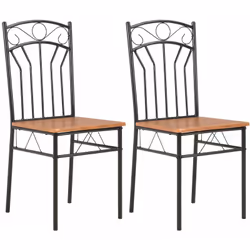 Caratterizzato da un design elegante e una finitura in vernice liscia, questo set di sedie da pranzo è un'icona del glamour m ...