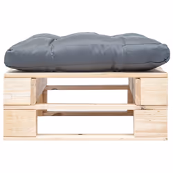 Ottomana Pallet da Giardino con Cuscino Grigio Legno Naturalecod mxl 95333 - Vista aggiuntiva 2