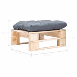 Ottomana Pallet da Giardino con Cuscino Grigio Legno Naturalecod mxl 95333 - Vista aggiuntiva 3