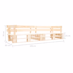 Divano da Giardino a 2 Posti su Pallet Naturale in Legnocod mxl 71283