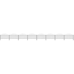 Vidaxl - Recinzione Giardino Punta a Lancia (0,75-1)x13,6m Acciaio Nera