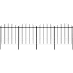 Vidaxl - Recinzione Giardino Punta a Lancia (1,75-2)x6,8m Acciaio Nera