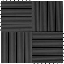 Piastrelle per Decking Set 22 pz 30x30cm 2mq in wpc vari colori colore : nero