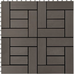 Piastrelle per Decking 22 pz 30x30cm 2mq in wpc Marrone Scuro Vidaxl 41400