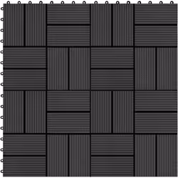 Questo set di piastrelle per decking in WPC, con una dimensione della singola piastrella di 30 x 30 cm, è composto da 22 pezz ...