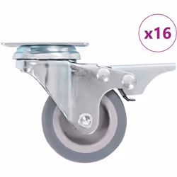 Questo set, composto da 16 rotelle girevoli, metà con freni, costituisce l'accessorio perfetto per attrezzature e mobili di p ...