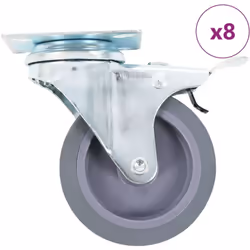 Questo set, composto da 8 rotelle girevoli, metà con freni, costituisce l'accessorio perfetto per attrezzature e mobili di pi ...