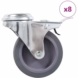 Questo set di 8 ruote girevoli con foro per bulloni, metà con freno, sarà l'accessorio perfetto per attrezzature e mobili di  ...